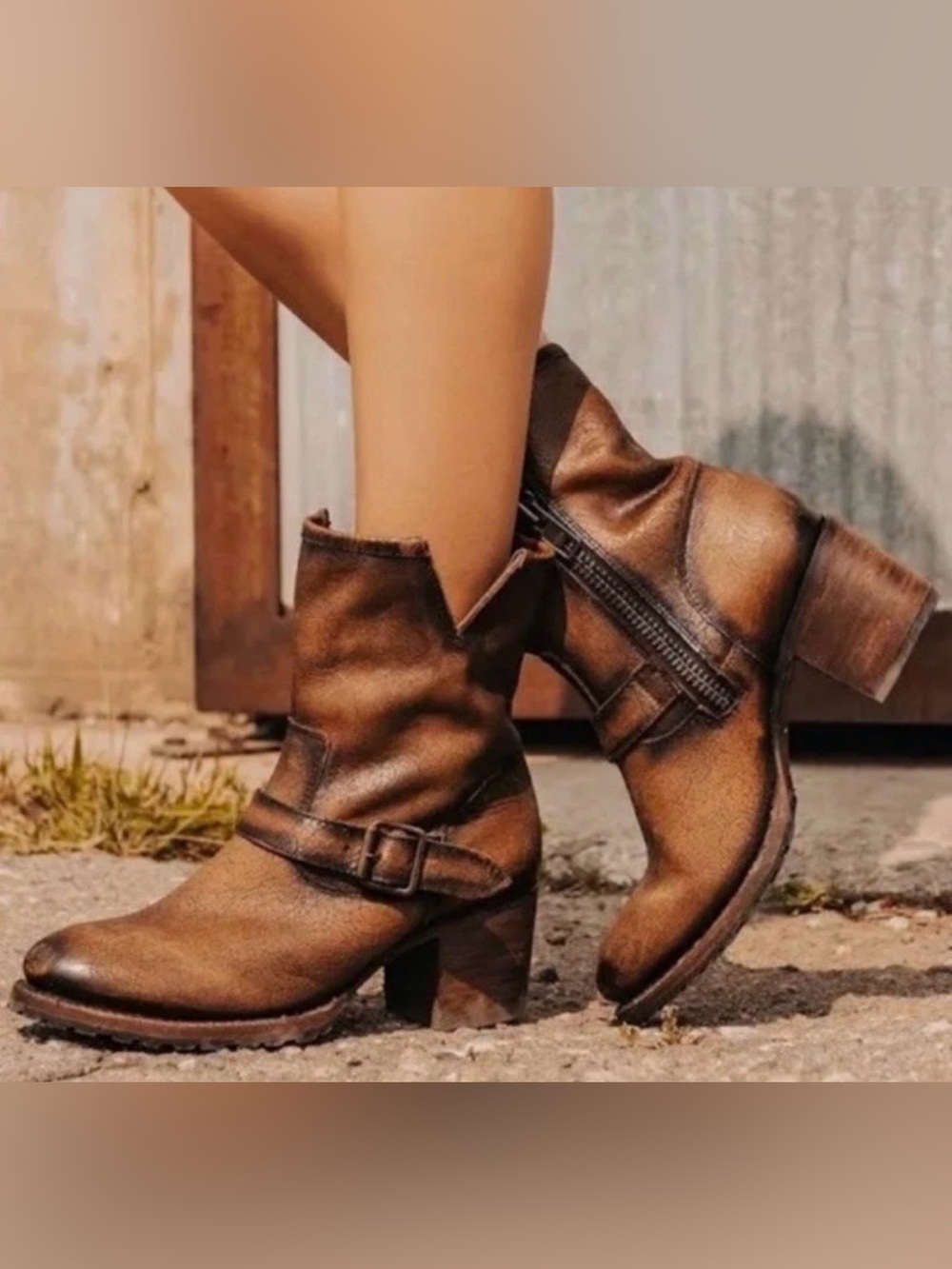 Freebird by Steven | Women’s Brown Leather Carlito Side Zip Calf High Boots Sz 7